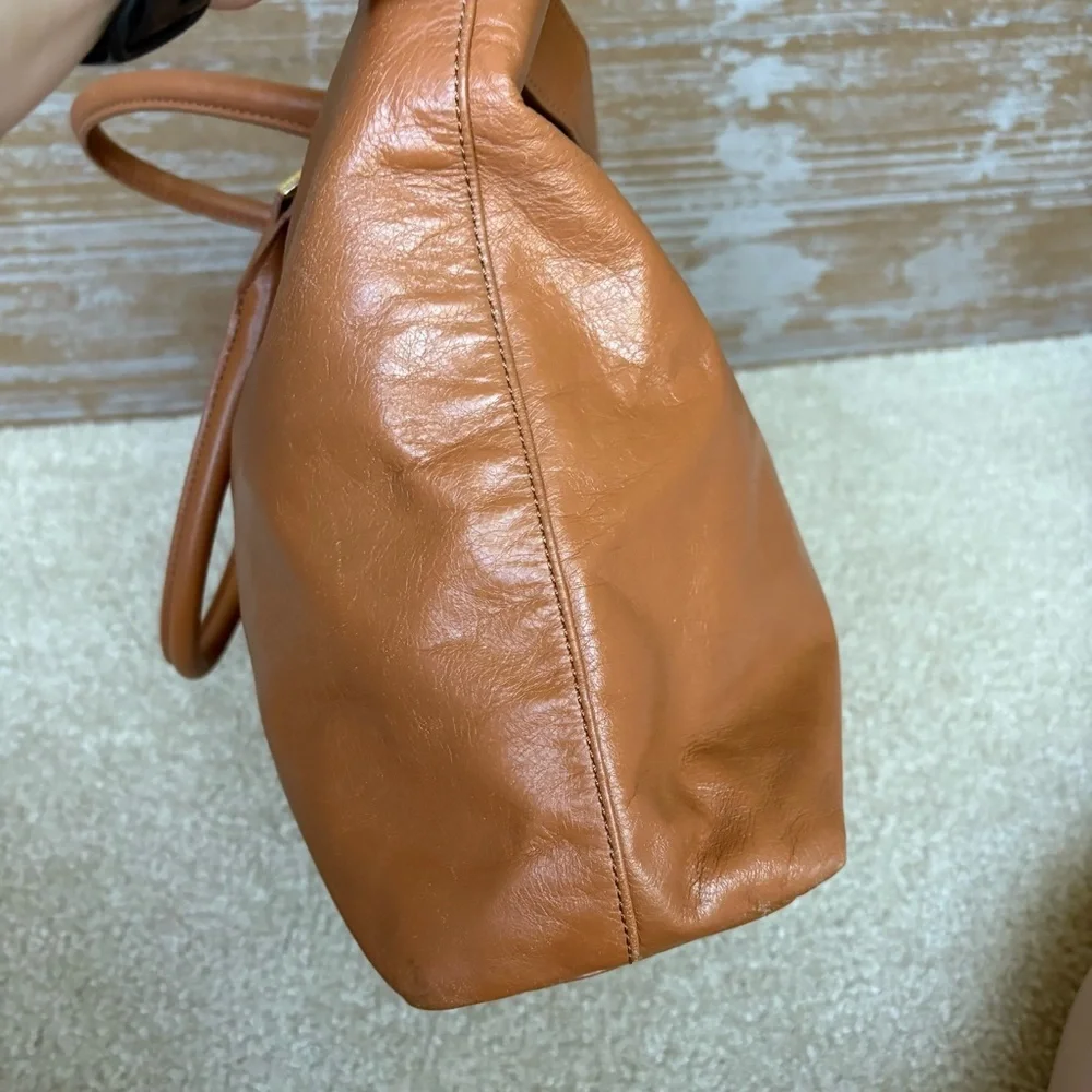 Tory Burch Dena Crossbody Purse Brown Leather Preppy Classic Gold Hardware